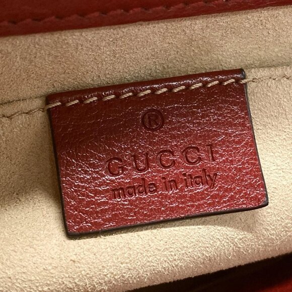 GUCCI Ophidia GG Small Shoulder Bag Navy Red Suede Leather - 645-082325 - Picture 14 of 14